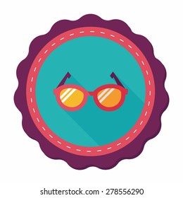 Glasses flat icon with long shadow,eps10