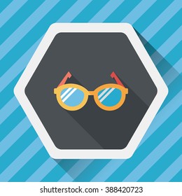 Glasses flat icon with long shadow,eps10