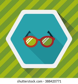 Glasses flat icon with long shadow,eps10