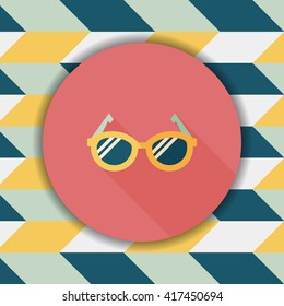 Glasses flat icon with long shadow,eps10