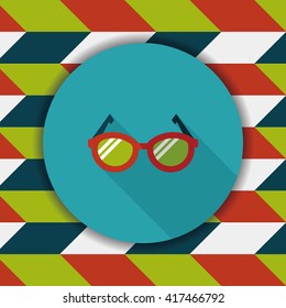 Glasses flat icon with long shadow,eps10