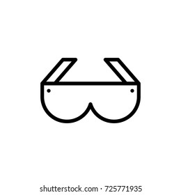 Glasses flat icon. Single high quality outline symbol of summer for web design or mobile app. Thin line signs of sun for design logo, visit card, etc. Outline logo of beach