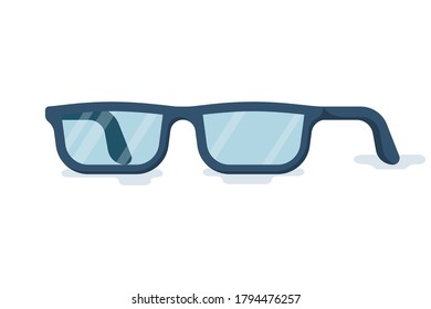 Glasses flat icon. Vector illustration flat design. Isolated on white background. Improvement of vision.
