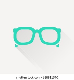 Glasses flat icon. Vector illustration