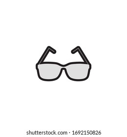 Glasses flat icon. You can be used glasses icon for several purposes like: websites, UI, UX, print templates, promotional materials, info-graphics, web and mobile phone apps.