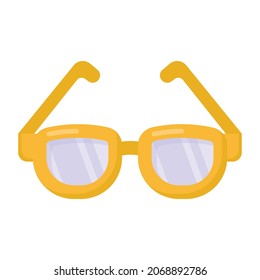 Glasses in flat style icon, editable vector 