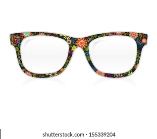 Glasses with floral pattern