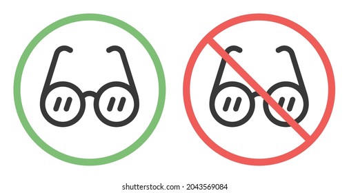 Glasses forbidden icon sign. Glasses icon isolated on white background.