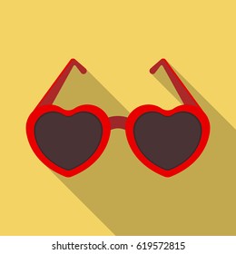 Glasses in the form of the heart.Party and parties single icon in flat style vector symbol stock illustration.