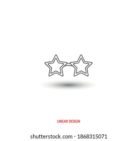 Glasses in the form of stars. Linear style. Vector design.