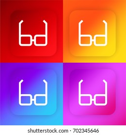 Glasses four color gradient app icon set