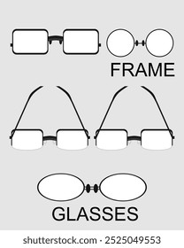 Marco de gafas Vector blanco negro