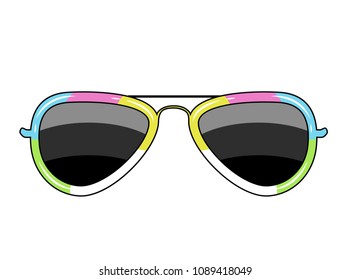  glasses with a frame of the color of the rainbow