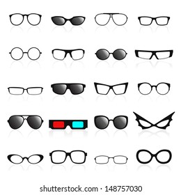 Glasses frame icons. Vector illustration