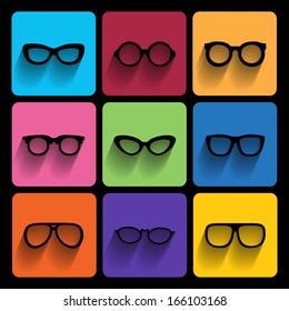 Glasses frame icons. Vector illustration