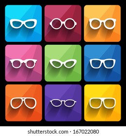 Glasses frame icons. Vector illustration