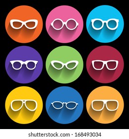 Glasses frame icons. Vector illustration