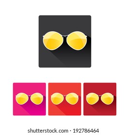 Glasses frame icons. Vector illustration. vector summer sunglasses frame set