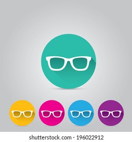 Glasses frame icons. Vector illustration. vector summer color sunglasses set