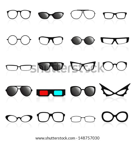Glasses frame icons. Vector illustration