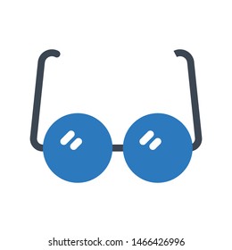 glasses glyph colour vector icon
