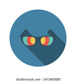 glasses glyph flat vector icon