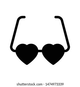 glasses glyph flat vector icon