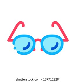 Glasses For Good Vision Icon Thin Line Vector. Optical Glasses Optometrist Equipment For Better Eyesight Color Symbol Illustration