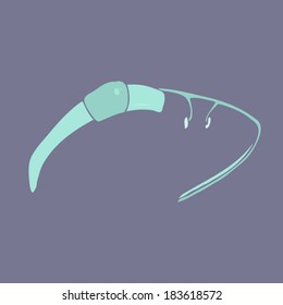 glasses, Google Glass, vector illustration, hand drawing, cartoon style