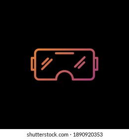 glasses gradient outline Icon. corona virus vector illustration on black background