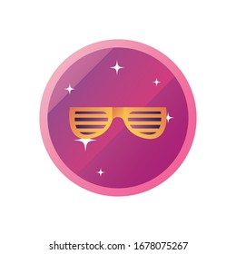 Glasses diseño de iconos de estilo degradado, fiesta de celebración feliz cumpleaños cumpleaños sorpresa aniversario y tema decorativo Ilustración vectorial