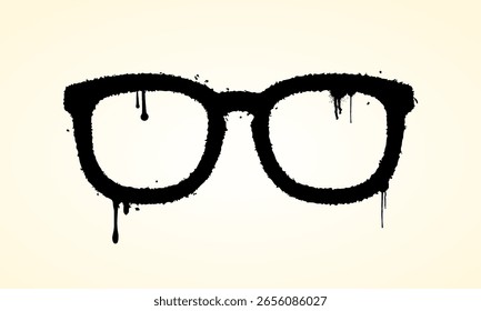 glasses with graffiti art on gradient background