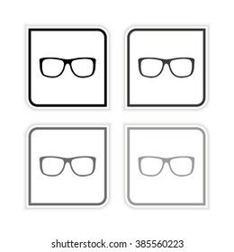 glasses  - grayscale vector icon