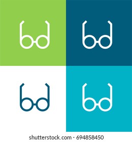Glasses green and blue material color minimal icon or logo design