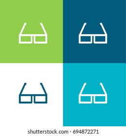 Glasses green and blue material color minimal icon or logo design