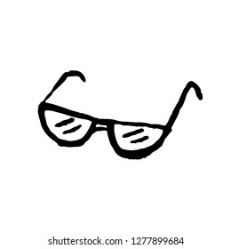 Glasses grunge icon. Vector hand drawn illustration