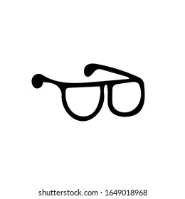gafas dibujadas a mano en forma de doodle. simple liner escandinavo. gafas de sol, visión luminosa, ojos, verano, sol. icono, elemento, pegatina, postal, afiche.