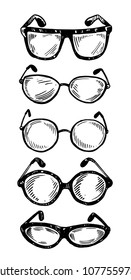 Glasses. Hand drawn sketch converted to vector