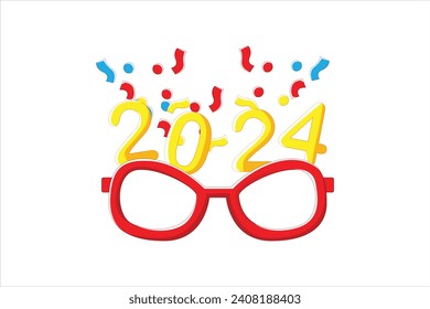 Glasses Happy New Year Sticker