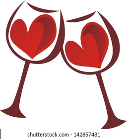 Glasses heart love vector illustration