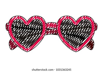 glasses with heart shape