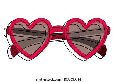 glasses with heart shape