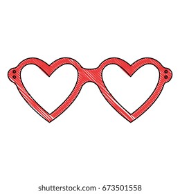 glasses in heart shape icon