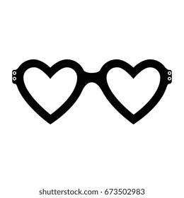 glasses in heart shape icon