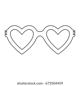 glasses in heart shape icon