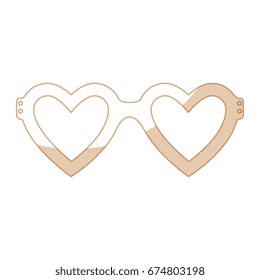 glasses in heart shape icon