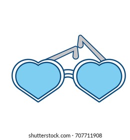 glasses in heart shape icon