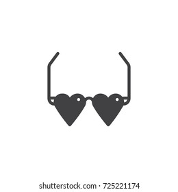 Glasses in heart shape icon vector, filled flat sign, solid pictogram isolated on white. Symbol, logo illustration.