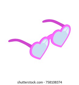 glasses heart-shaped. isometric style