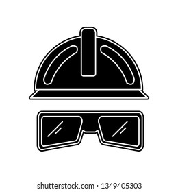 glasses and a helmet construction  icon. Element of Home repair tool for mobile concept and web apps icon. Glyph, flat icon for website design and development, app 